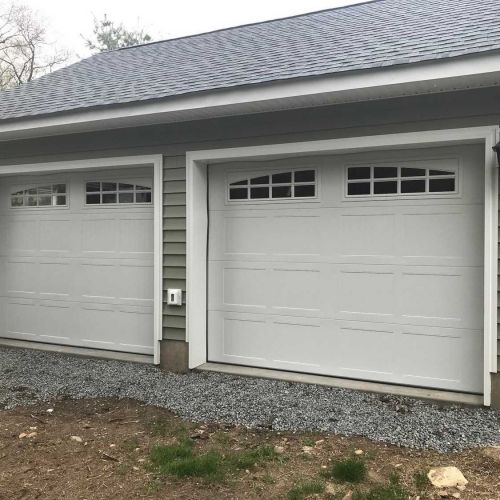 Completed front of dual garage